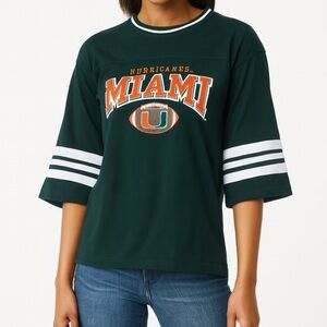 Miami Hurricanes Mighty Mac Green Football Jersey Tee – Size M (12–14)
